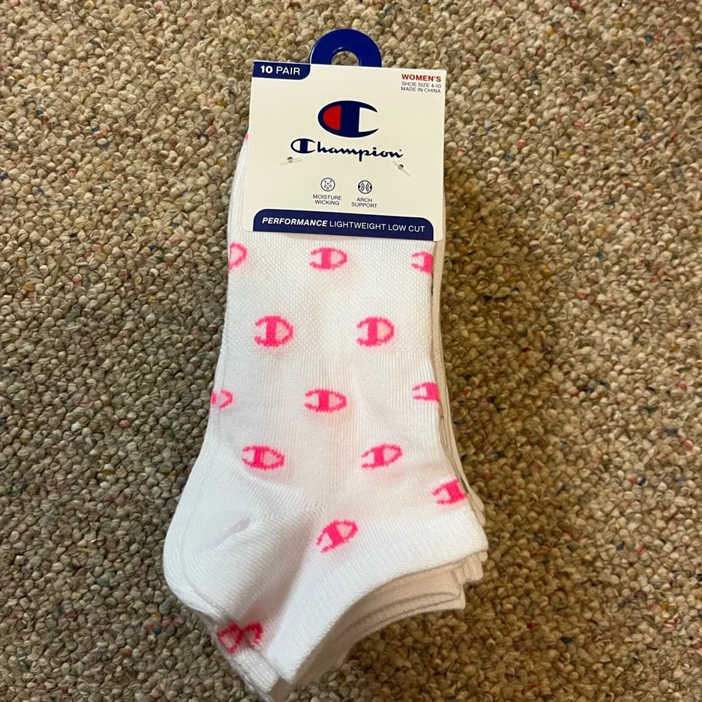 🆕 Champion Women's Performance Low-Cut Athletic Socks 10 Pack